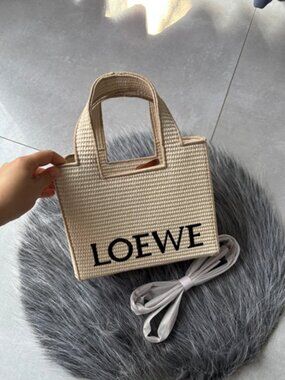 Loewe Cream Woven Mini Tote